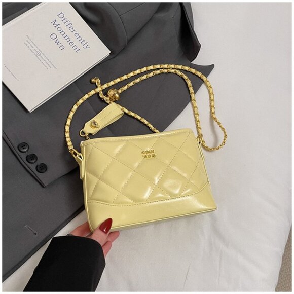 Quilted Chain Strap Mini Crossbody Bag w/Charm /Multiple colors available - Picture 11 of 14